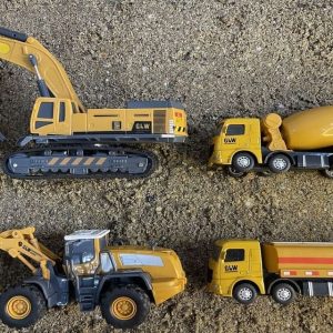 Đồ chơi Xe tải xây dựng đi tìm và cứu hộ các thiết bị nặng ở cát